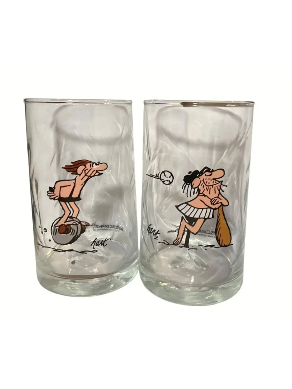 Vintage Arby B.C. Ice Age Collector Glasses Set Of 2 1981 Cartoon